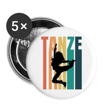 Dancing Dance Music - Buttons groß 56 mm (5er Pack) - Weiß - Vorne
