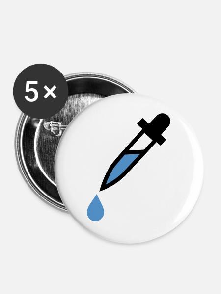 Pipette dropping glass Dosierung - Buttons groß 56 mm (5er Pack) - Weiß