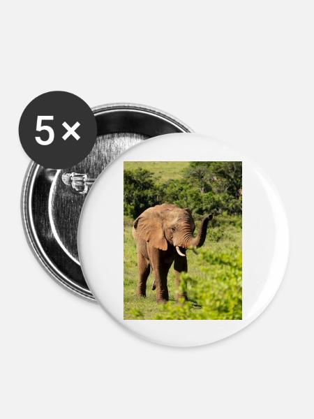 Elephant - Buttons groß 56 mm (5er Pack) - Weiß