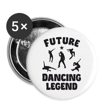 Future Dancing Legend - Buttons groß 56 mm (5er Pack) - Weiß - Vorne