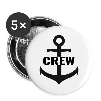 Crew with anchor the team design - Buttons large 2.2''/56 mm (5-pack) - white - Front