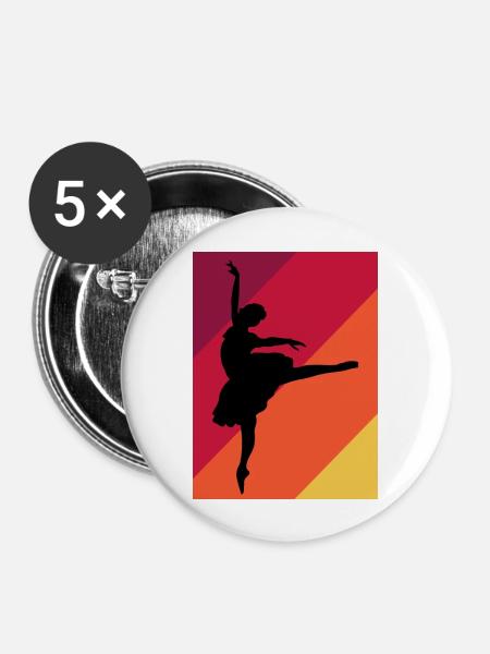 Dancing Dance Music - Buttons groß 56 mm (5er Pack) - Weiß