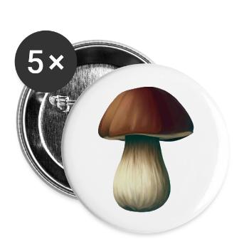 mushroom boletus - Buttons large 2.2''/56 mm (5-pack) - white - Front