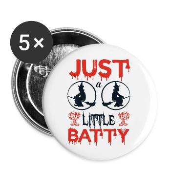 Sorcières Joyeux T-shirt Halloween Chat noir, Jack - Lot de 5 grands badges (56 mm) - blanc - Devant