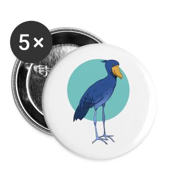 Shoebill Bird Ornithologist Forest I Gift - Buttons large 2.2''/56 mm (5-pack) - white - Front