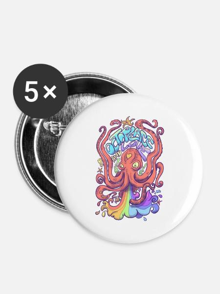 Oktofrieden - Buttons groß 56 mm (5er Pack) - Weiß