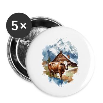 Zermatt, Matterhorn, Matterhorn mountain, hiker - Buttons large 2.2''/56 mm (5-pack) - white - Front