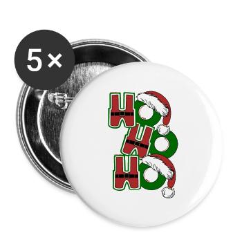 Weihnachten - Buttons groß 56 mm (5er Pack) - Weiß - Vorne