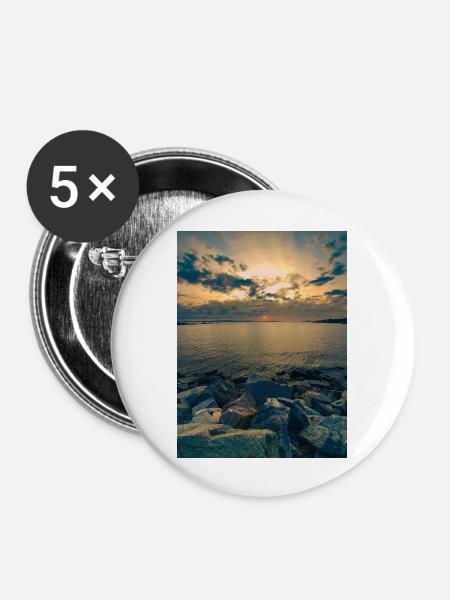 Ozean - Buttons groß 56 mm (5er Pack) - Weiß