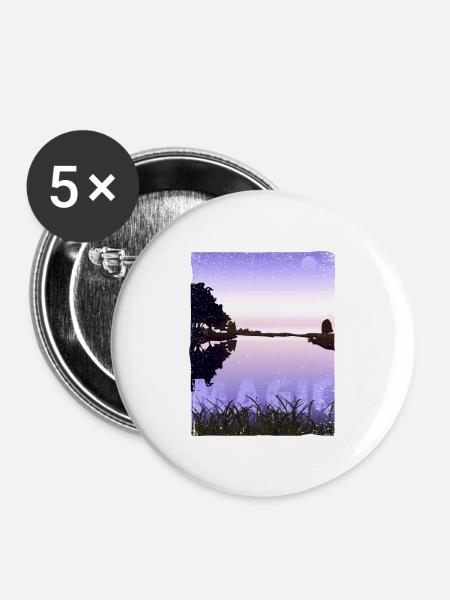 MAGIC | Bild Nachtstimmung - Buttons groß 56 mm (5er Pack) - Weiß