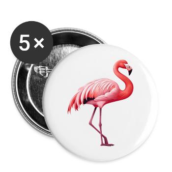 Flamingo - Buttons groß 56 mm (5er Pack) - Weiß - Vorne
