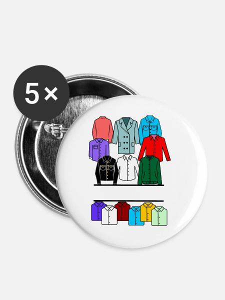 Logo des Herrenbekleidungsgeschäfts - Buttons groß 56 mm (5er Pack) - Weiß