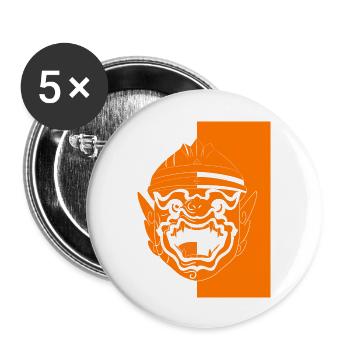 Kambodscha Krieger Khmer Schwert Flagge I Geschenk - Buttons groß 56 mm (5er Pack) - Weiß - Vorne