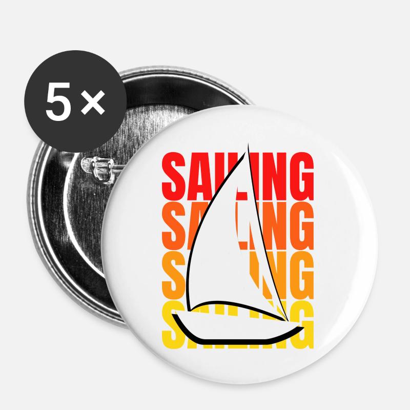 Sailing Dreams: Wind in the Sails - Buttons large 2.2''/56 mm (5-pack) - white