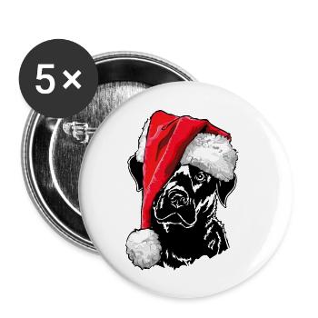 Santa Labrador Retriever Christmas Dog Wilsigns - Buttons large 2.2''/56 mm (5-pack) - white - Front