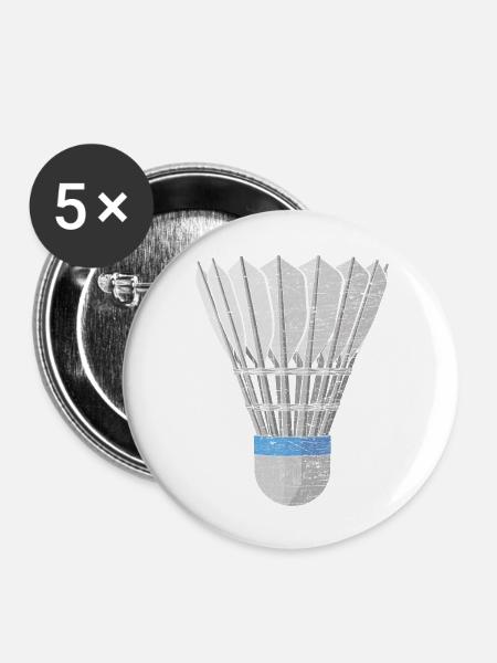 Federball - Buttons groß 56 mm (5er Pack) - Weiß