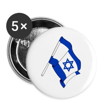 Drapeau d’Israël - Lot de 5 grands badges (56 mm) - blanc - Devant