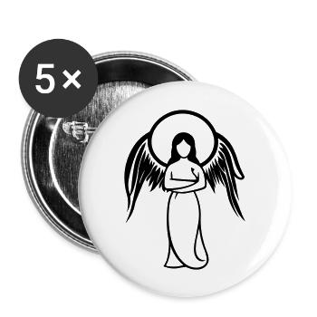 Ange - Lot de 5 grands badges (56 mm) - blanc - Devant