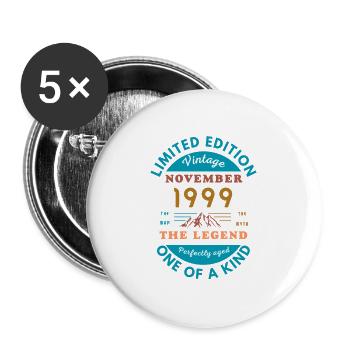 November 1999 Birthday Limited Edition - Lot de 5 grands badges (56 mm) - blanc - Devant