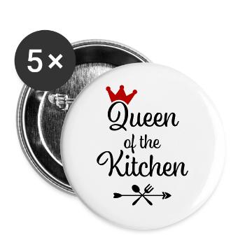 Queen of the Kitchen - Buttons large 2.2''/56 mm (5-pack) - white - Front