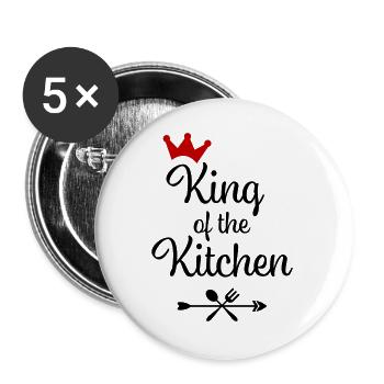 King of the Kitchen - Buttons large 2.2''/56 mm (5-pack) - white - Front
