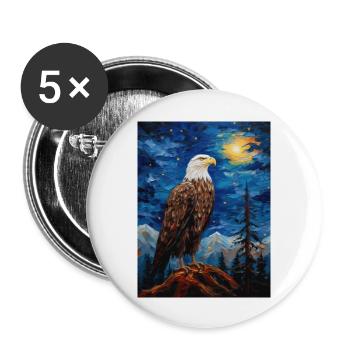Eagle, Van Gogh, Starry Night, Animal, Bird - Buttons large 2.2''/56 mm (5-pack) - white - Front