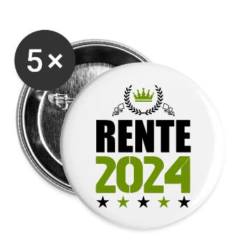 rente 2024 - Buttons groß 56 mm (5er Pack) - Weiß - Vorne