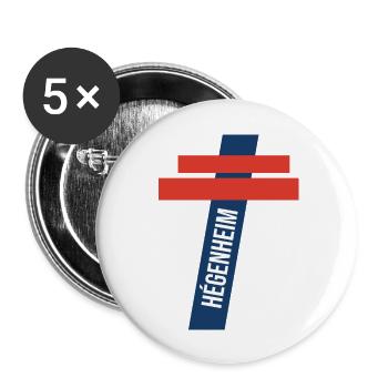 Hégenheim - Buttons groß 56 mm (5er Pack) - Weiß - Vorne