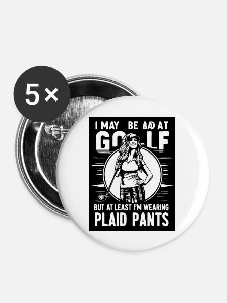 Plaid Pants - Buttons groß 56 mm (5er Pack) - Weiß