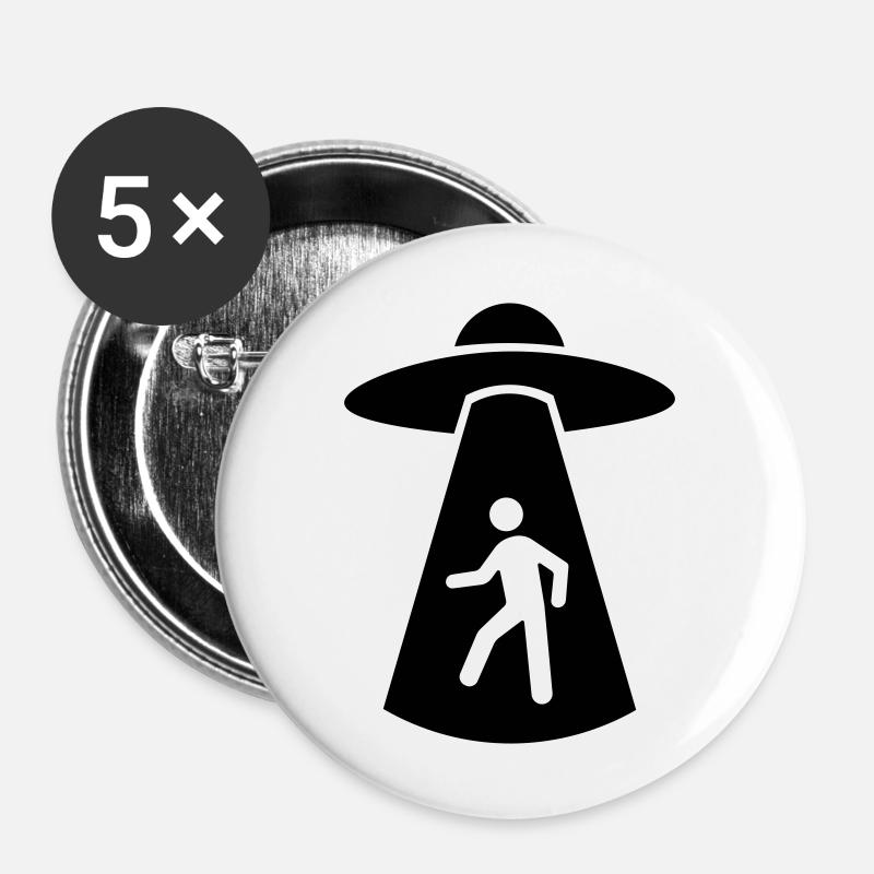 Alien Abduction - Buttons large 2.2''/56 mm (5-pack) - white
