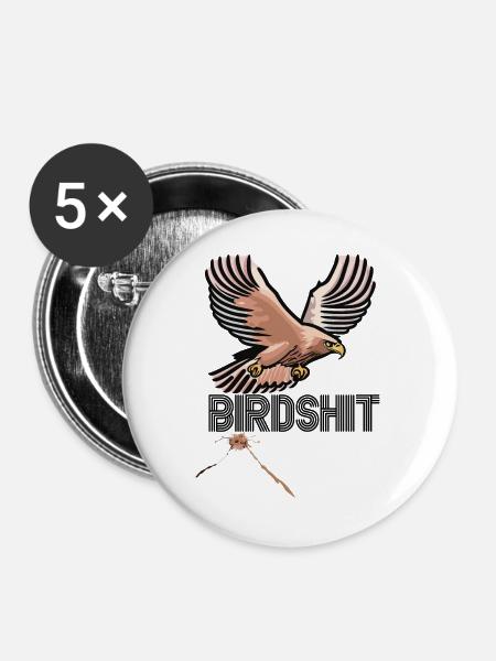 EAGLE BIRDSHIT - FARB-SCHEISSE - Buttons groß 56 mm (5er Pack) - Weiß