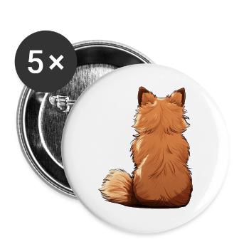 Pomeranian - Buttons large 2.2''/56 mm (5-pack) - white - Front