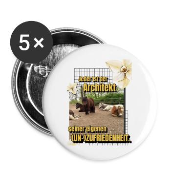 Herde Motto - Buttons groß 56 mm (5er Pack) - Weiß - Vorne