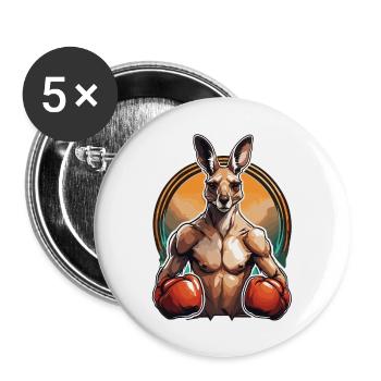 Kangaroo / Animal / Australia / Marsupial / Outback - Buttons large 2.2''/56 mm (5-pack) - white - Front