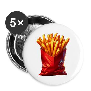 French fries - Buttons large 2.2''/56 mm (5-pack) - white - Front