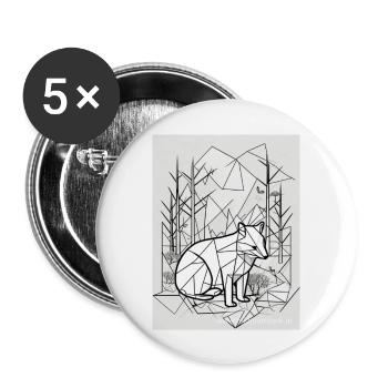 Geometrische Natur - Buttons groß 56 mm (5er Pack) - Weiß - Vorne