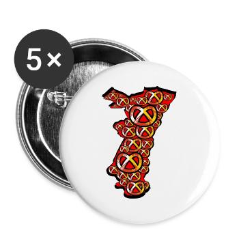 Alsace region Pretzel Blason - Buttons large 2.2''/56 mm (5-pack) - white - Front