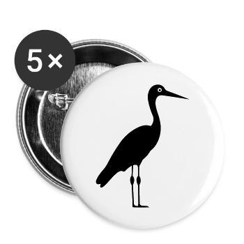 Simple petite cigogne - Lot de 5 grands badges (56 mm) - blanc - Devant