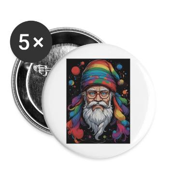 LGBTQ Santa Claus Love Knows No Boundaries - Buttons large 2.2''/56 mm (5-pack) - white - Front