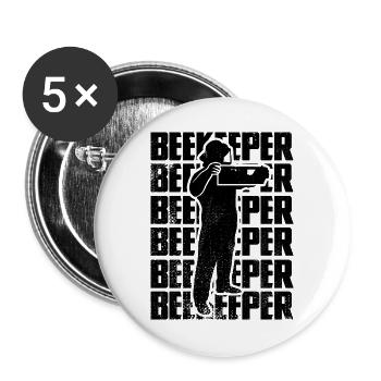 Imker - Buttons groß 56 mm (5er Pack) - Weiß - Vorne