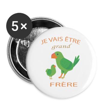 Kid I'm going to be Big Brother 2024 Announce Big - Buttons large 2.2''/56 mm (5-pack) - white - Front