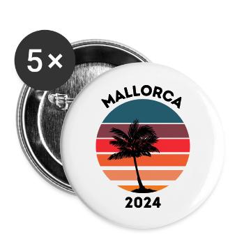 Mallorca 2024 - Buttons groß 56 mm (5er Pack) - Weiß - Vorne