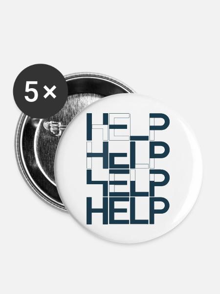 Help - Buttons groß 56 mm (5er Pack) - Weiß