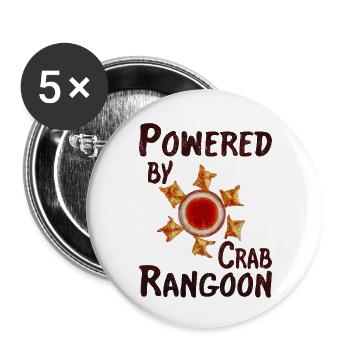 Powered by crab rangoon - Buttons groß 56 mm (5er Pack) - Weiß - Vorne