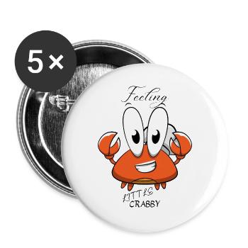 Playful Cartoon Crab Design for Kidswear - Buttons large 2.2''/56 mm (5-pack) - white - Front