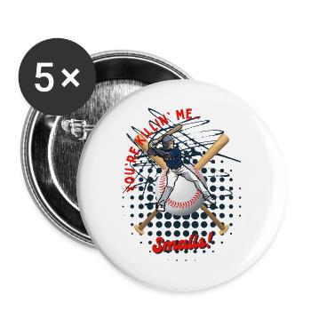 Frappeur de baseball avec texte ludique - Lot de 5 grands badges (56 mm) - blanc - Devant