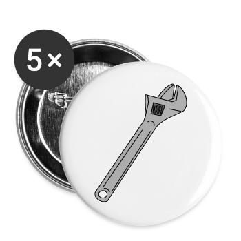 Wrench Adjustable Wrench English - Buttons large 2.2''/56 mm (5-pack) - white - Front