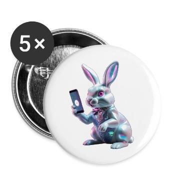 Bunny Pro - Buttons groß 56 mm (5er Pack) - Weiß - Vorne