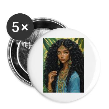 Mädchen im Dschungel - Buttons groß 56 mm (5er Pack) - Weiß - Vorne