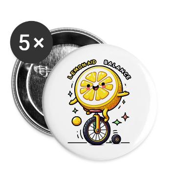 Lemon Aid - Buttons groß 56 mm (5er Pack) - Weiß - Vorne